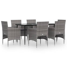 Xolmizyn 7 Piece Patio Dining Set, Outdoor PE Rattan Garden Furniture Table and 6 Chairs with Cushions, Weather-Resistant Backyard Seating for Dining