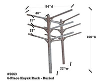 Log Kayak Rack 6 Place Kayak and SUP Board Rack Buried in Ground - Canyon Brown