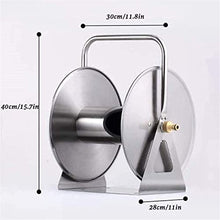 FKTHYO Stainless Steel Hose Reel, Outdoor Heavy Duty Garden Hoses Holder Storage Durable for Gardening Watering Flowersyard Lawn Farm Patio (Without Water Pipe|a)