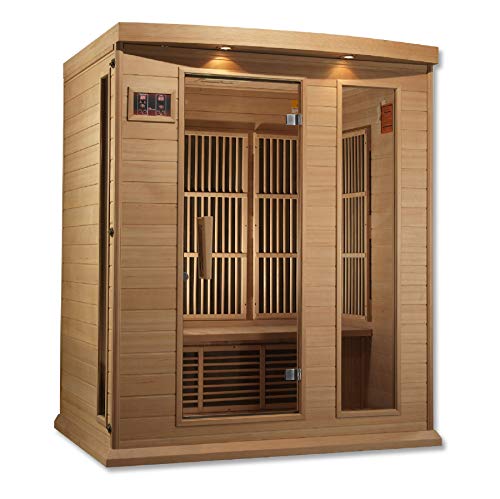 DYNAMIC SAUNAS Maxxus 3 Person Low EMF FAR Infrared Carbon Sauna Natural Finish