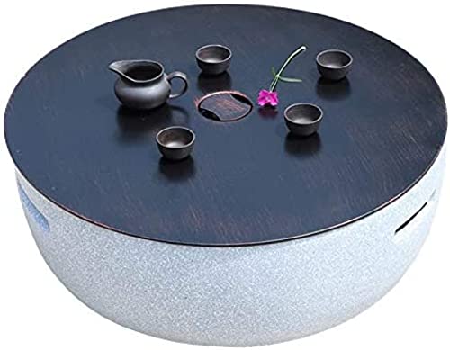 Outdoor Fireplace, Round Charcoal Concrete Fire Pit and Fireplace with Spark Arrester, Grill and BBQ for Outdoor Patio, Garden, Patio, B