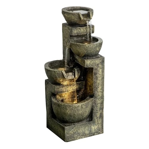 MVUYO FMURY Waterfalls Water Fountain Decor Floor Water Glazed Pots Fountain for Outdoor Patio Garden Backyar