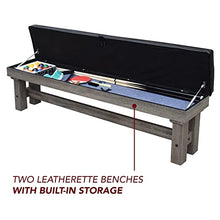 Hathaway Logan 7-ft Pool Table Combo Set with Benches - Rustic Gray Barnwood