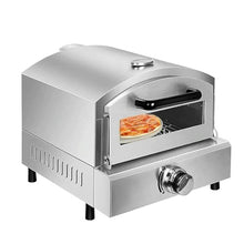 Kindevieft Outdoor Pizza Oven Gas Outdoor Pizza Oven with Pizza Stone, 12 Inch Pizza Maker, Portable Propane Pizza Oven for Home and Party, Stainless Steel