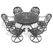 callmego Elegant Cast Aluminum Outdoor Patio Furniture Set with Comfortable Seat Cushions for Backyard, Deck, or Garden Use (Aluminium +7 Piece + Cushions)