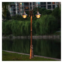 2-Lights Cast Aluminum High Pole Street Lamp – Waterproof E27 Patio Floor Lamp For Landscape, Pathway, Driveway, Garden, Lawn. Elegant Post Light Pillar Lamp For Stylish Exterior Lighting(225cm)