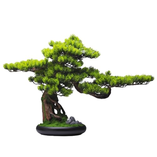 MVUYO Welcome Pine Simulation Plant Bonsai Indoor Green Plant Potted Pine Decoration