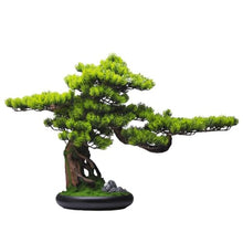 MVUYO Welcome Pine Simulation Plant Bonsai Indoor Green Plant Potted Pine Decoration