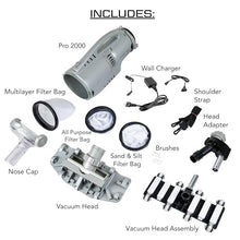 POOL BLASTER Pro 2000 Commercial Pool Vacuum for Inground Pools, Portable Cordless Heavy Duty Power, Up to 2 Hr Runtime, Sealed Rechargeable Battery, 2 Vacuum Heads, Filter Bags for Professional Clean
