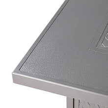 Square 42 in. x 42 in. Aluminum Propane Fire Pit Table with Glass Beads, Two Covers, Lid, 57,000 BTUs in Grey Finish