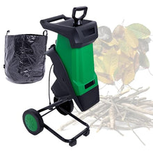VNATWGOO Electric Leaf Shredder Chipper Mulcher, 2400W Automatic, 4500RPM for 0-40mm Branches, with 50L Collection Bag Green
