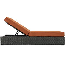 Modway Sojourn Wicker Rattan Outdoor Chaise Lounge in Tuscan Orange
