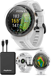 PlayBetter Garmin Approach S70 Golf GPS Watch Bundle White