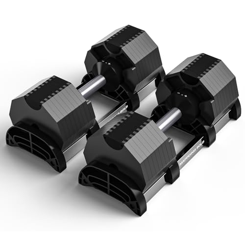 Mappding Adjustable Dumbbell Pair 80 lbs Black-Pair