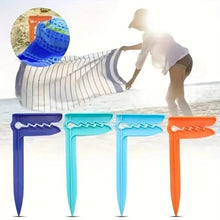 Whoasyst 4Pcs Windproof Towel Clip Beach Mat Holder Picnics Blanket Rack Towels Sand Beach Anchors Stakes Windproof