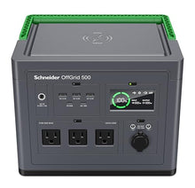 Schneider OffGrid 517Wh Portable Power Station, PPS500 Portable Solar Generator with Wireless Charging Pad, for Camping or Home