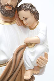 Vittoria Collection 38 Inch Saint St Joseph with Infant Jesus Italian Statue Sculpture Figurine Indoor Outdoor Garden Made in Italy