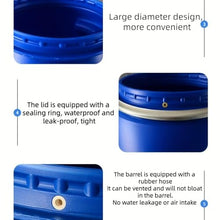 DIROVO Rain Barrels Blue Storage Barrel Multifunction Plastic Water Container Drum Keg,Large Open Top,High Food Grade with Lid and Latch Ring for Shipping(200L)
