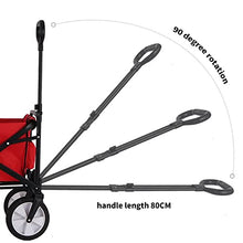 WAFEOGK Portable Utility Wagon Home Garden Cart with Storage Basket Folding Camping Outdoor 4 Wheels Beach Trolley
