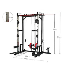 HAUSHECK 1400lbs Power Cage with LAT Pulldown, Weight Storage, Squat Racks, Home Gym Equipment, Orange