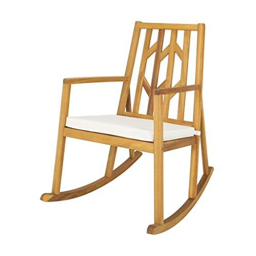 TEOYETTSF Rocking Chair Acacia Arm Cushion Sofa Garden