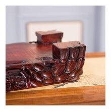 LUYOUBOZHU Vase Stand Root Carving Wood Pedestal Ornament, Rectangular Home Vase Teapot Display Holder(Large)