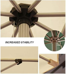 EUQKKWLOY 9FT Outdoor Patio Umbrella UV Protective Sun Shade Garden & Pool Market Parasol Heavy-Duty Deck Umbrella for Beach & Outdoor Relaxation