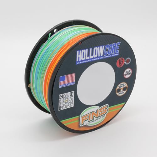 FINS Hollow Core Braided Fishing Line Metered Color 130 lb 2400 Yds