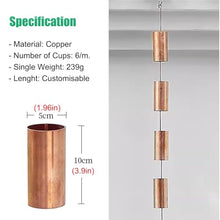 WDJBPSH Cylinder Rain Chain for Divert Courtyard Roof Water, 5/4 / 3/2 / 1 M Hanging Rainwater Catcher, Outside Replacement Traditional Link Downspout(#2,5m/16.4ft)
