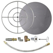Spotix AFG Match Lit Fire Pit Burner Kit (SS-FR-30KIT-PAN-LP-MSCB), Round, 30-Inch Burner, 36-Inch Flat Pan, Propane, Polished Chrome, with Flange, Key, Valve, Flex Line and Fittings