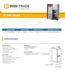 Pro-Trade Landscape Lighting Bundle - 150 Watt Transformer, 6 Black Path Light Fixtures, 6 Black Up-Light Fixtures, LED Bulbs Included - Project Pack of 12 Fixtures