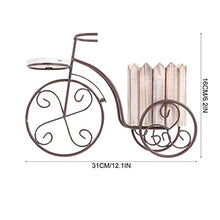 SIDUFHAOPKLL Plant Stand Rustic Bicycle Flower Pot Cart Holder Basket Home Garden(D)