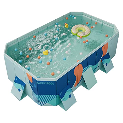 TQQEPOOL Summer Portable Kiddie Pool for Kids,Foldable Slip-Resistant Kiddie Pool for Kids Large,Pet Wading Pool for Indoor and Outdoor (Color : Dieff Blue, Size : 2.6m)
