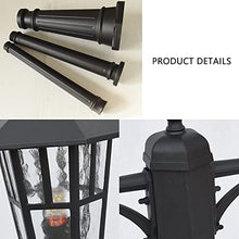 iumLeap 114Inch Outdoor Lamp Post Light Afence Bollard Path Lamp 2-Head Path Pillar Lamp Waterproof Ip65 Street Light Garden Exterior Pillar Post Light Glass Lantern Pole Lig(114inch)