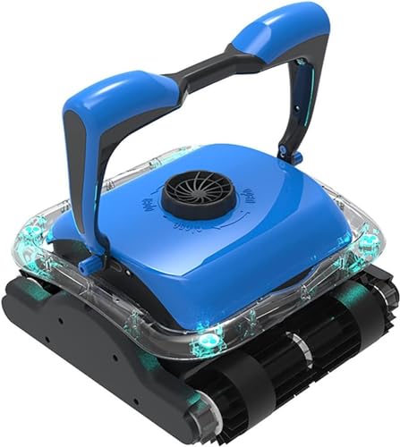 KANGJIEM Robotic Pool Vacuum Cleaner, Automatic Pool Cleaner with Wall Climbing, Two Larger Filter Baskets and 50Ft Floated Cord, Easy to Clean Above