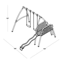 Sportspower Alta Oaks Metal Wood Deck Swing Set with Slide