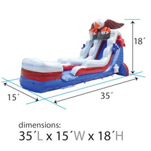 TentandTable 18FT Commercial Inflatable Water Slide & Blower, Bald Eagle