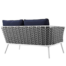 Modway Stance Outdoor Patio Modern Woven Rope Loveseat White Navy