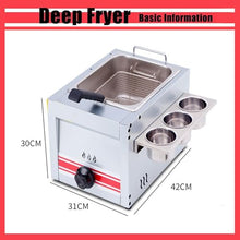 Commercial Electric Fryer With Temperature Control, Removable 10L Single Tank Fryer Baskets For Commercial, Stainless Steel Fryer Basket