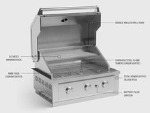 NewAge Products Classic Series 6PC Aluminum Slate Gray Modular Outdoor Kitchen Set with 33" Performance Grill NG - 24"D x 65"W x 48.5"H