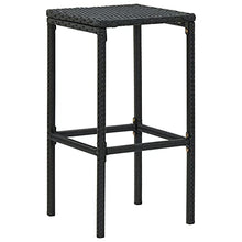 vidaXL 8-Piece Outdoor Patio Bar Set - Weather- Poly Rattan, Removable Cushions, Easy-to-Clean - Black/Cream