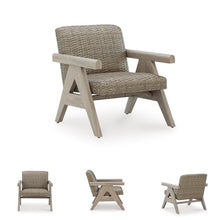Signature Design by Ashley Haven Retreat Outdoor Rocking Lounge Chair, Rust-Free Aluminum Frame, All-Weather Handwoven Resin Wicker, Patio Rocker with Quick-Dry Cushion, Beige