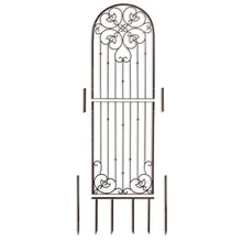 H Potter 8 Ft Tall Garden Trellis – Heavy Duty Iron Scroll Metal Privacy Screen for Climbing Roses, Clematis & Ivy – 96” H x 32” W Weather Resistant Outdoor Wall Decor