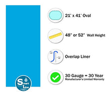 Smartline Solid Blue Oval Liner | Overlap Style | 48-to-52-Inch Wall Height | 30 Gauge | for Steel Above-Ground Pools