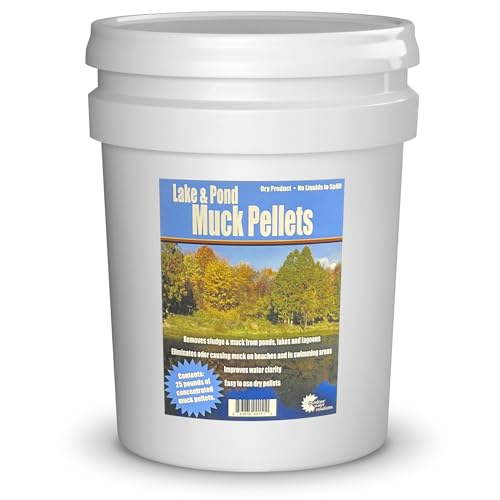 Lake and Pond Muck Pellets 25lb. | Easy to Apply Quick Activating Tablets | Natural Lake Sludge Remover