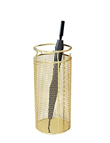 Metal Umbrella Stand Freestanding Long/Short Cane Holder-Gold