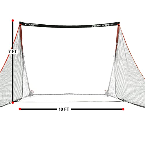 Rukket Sports Portable Golf Driving Range with SPDR Steel Netting Red