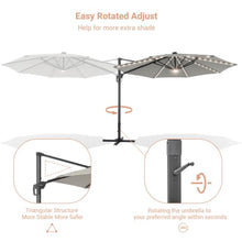 OROTLECT 132.3'' Lighted Cantilever Umbrella with Crank Lift Base Included