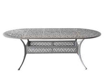 Elizabeth Outdoor Patio 7pc Set Oval Dining Table 42"x 87" Dark Bronze Cast Aluminum, Sunbrella Sesame Cushions