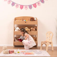 Wood And Hearts Montessori 3-Tier Shelf Natural Wood